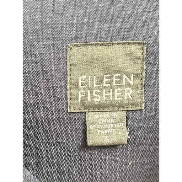 Eileen Fisher Long Line Seersucker Hooded Jacket Navy Blue Quiet Luxury Sz S - Picture 4 of 7